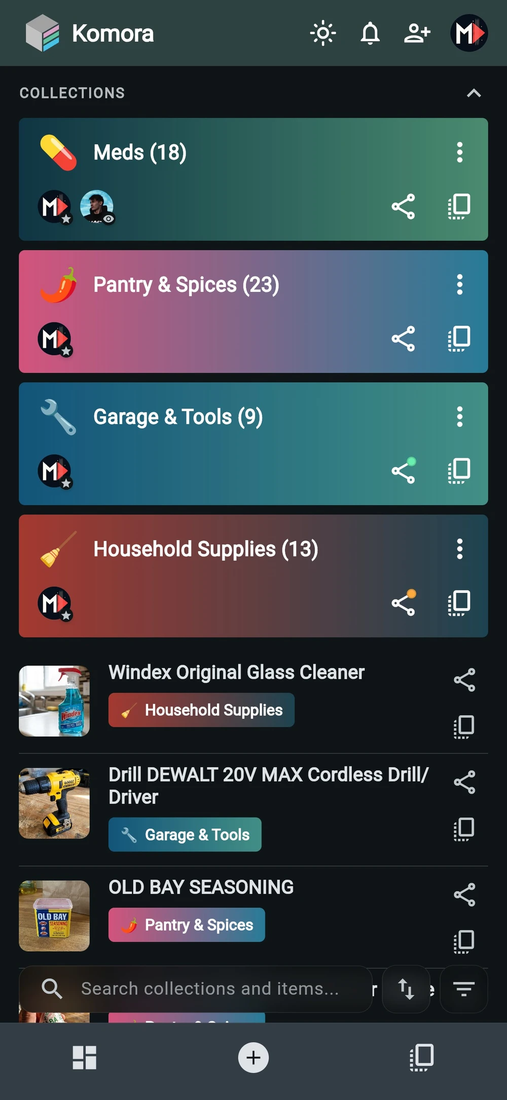 Komora App Interface